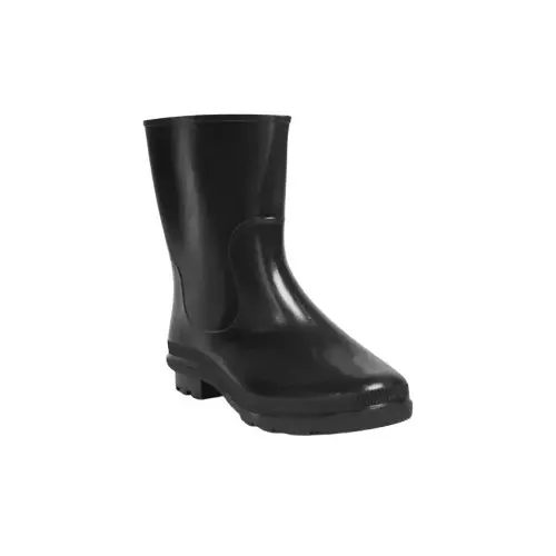Hillson High Ankle Safety Gum Boots PVC Upper Material Black 13 Inch (33 cm) Height UK 10 Size for Industrial & Construction Area Use, Don-Black