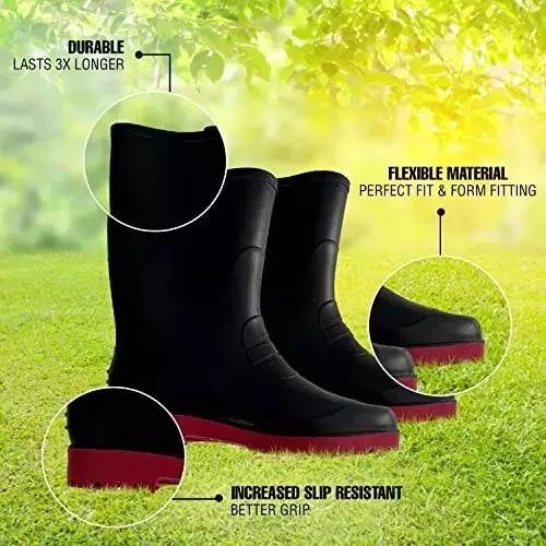 Ladwa Size 9 Black Safety Gum Boot