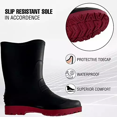 Ladwa Size 9 Black Safety Gum Boot