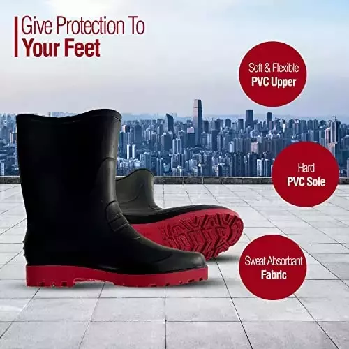 Ladwa Size 9 Black Safety Gum Boot
