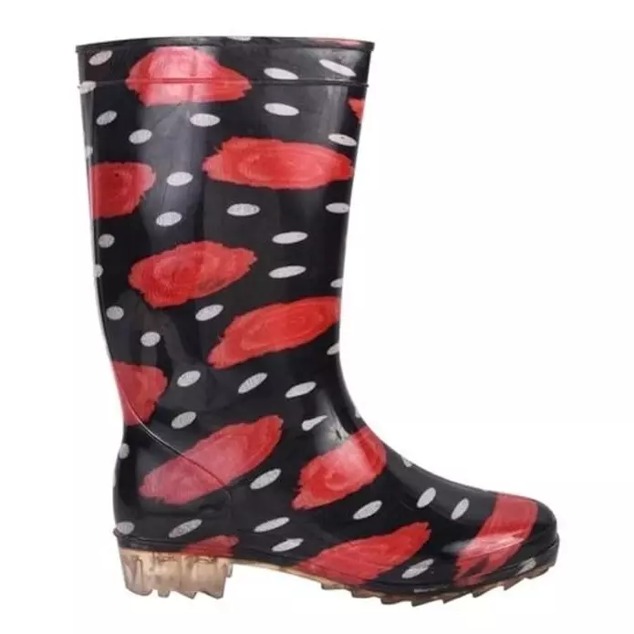 Hillson Ladies Gumboot PVC Black & Red, Merikom-4