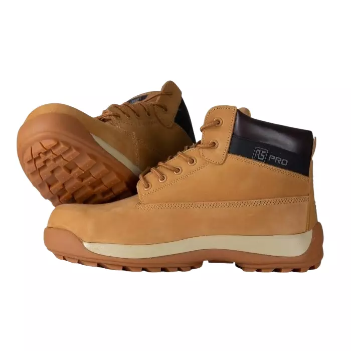 RS PRO Honey Fibreglass Toe Capped Mens Ankle Safety Boots UK 9 EU 43, RS35/009