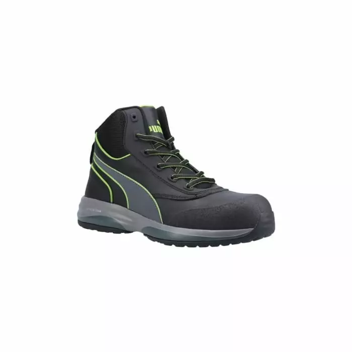 Puma Safety RAPID GREEN MID Black ESD Safe Fibreglass Toe Capped Unisex Safety Boots UK 12 EU 46, 635500