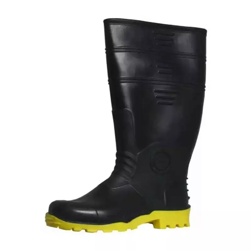 Duckback Wellington High Ankle without Steel Toe Black PVC Gumboot Size UK 7