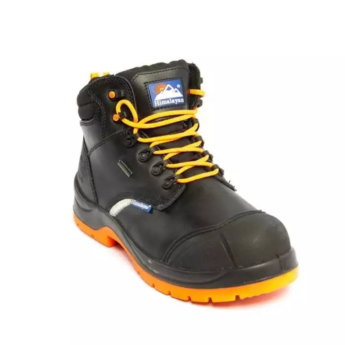 Himalayan 5402 Black/Orange Steel Toe Capped Unisex Safety Boots UK 12, 5402BK120 (1 Pair)