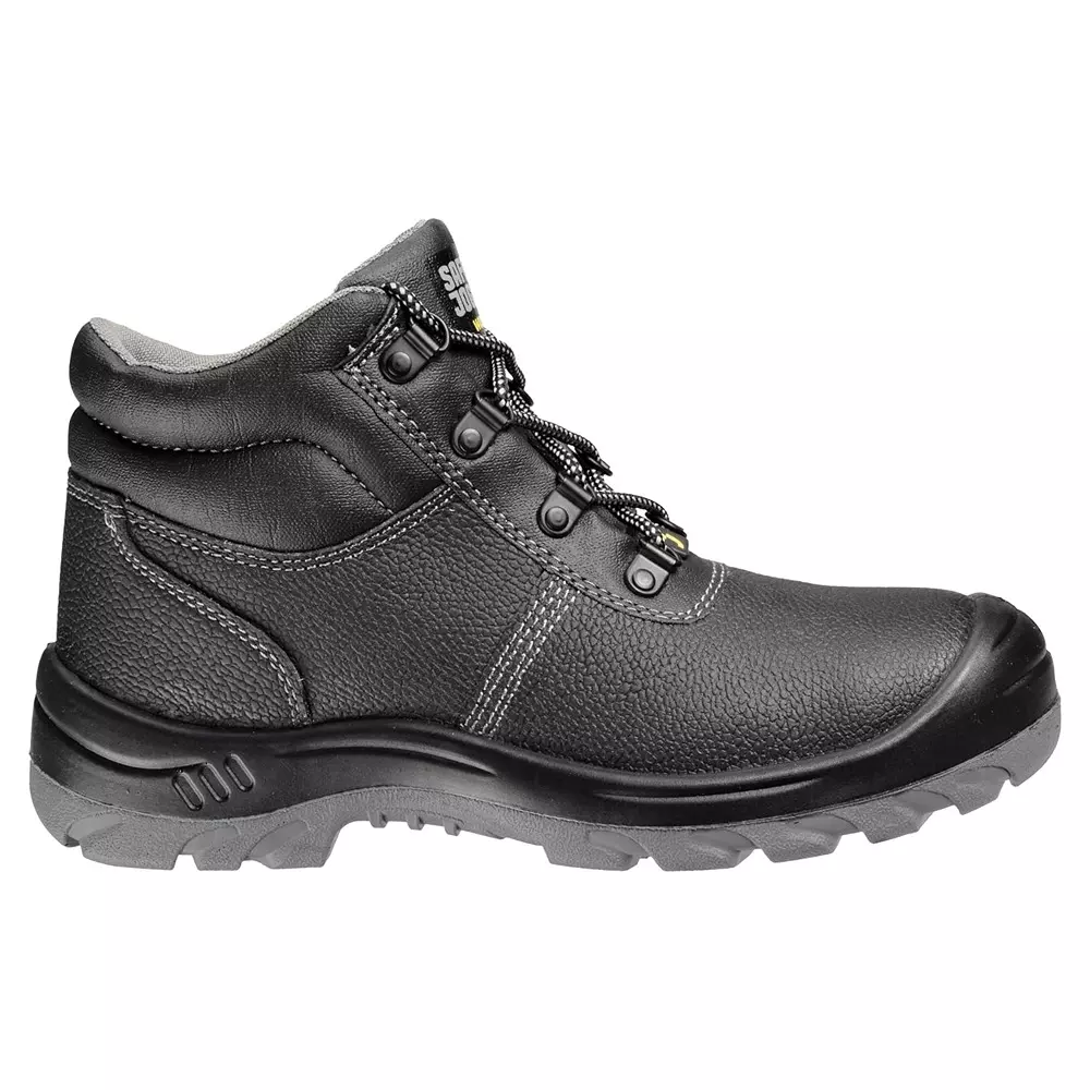 Safety Jogger 200 J Steel Toe Safety Boot High Ankle PU Sole UK 12 Size Black Leather for Industrial Use, BESTBOY S1