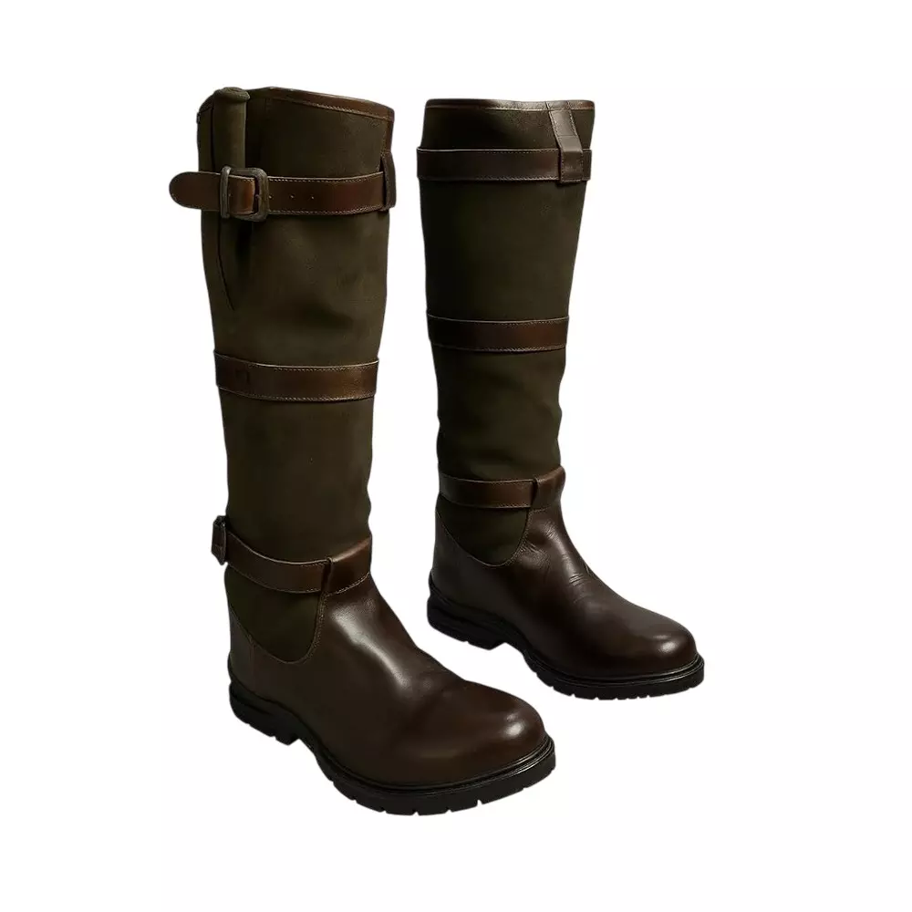 HANMECH Snake Bite Proof Leather Gaiters Boot With Black Leg Guards for Hiking, Trekking Size UK 10