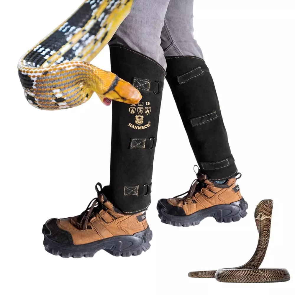 HANMECH Leather Gaiters Snake Bite Proof Long Leg Protection Size 482 mm (19 inch)