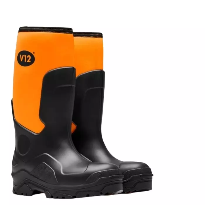 V12 Footwear V2110 Black Orange Steel Toe Capped Unisex Wide Fit Boots UK 14 EU 49, V2110XL/14