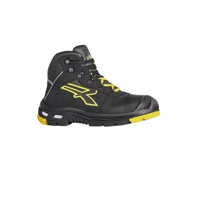 UPower Red Lion Black, Yellow Aluminium Toe Capped Mens Safety Boots, UK 7, EU 41, RL10524-41