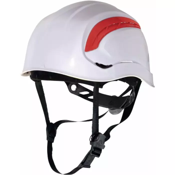 Delta Plus QUARUP4 Red Safety Helmet with Chin Strap Adjustable Ventilated, GRAWIBCFL