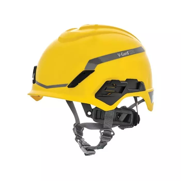 MSA Safety V-Gard H1 Black Yellow Safety Helmet with Chin Strap Adjustable, 10194795