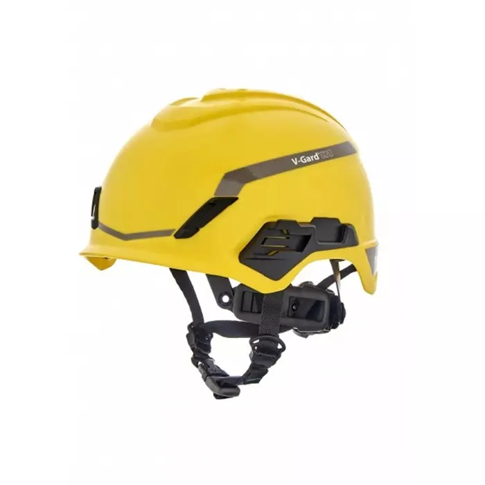MSA Safety V-Gard H1 Black Yellow Safety Helmet with Chin Strap Adjustable, 10194795