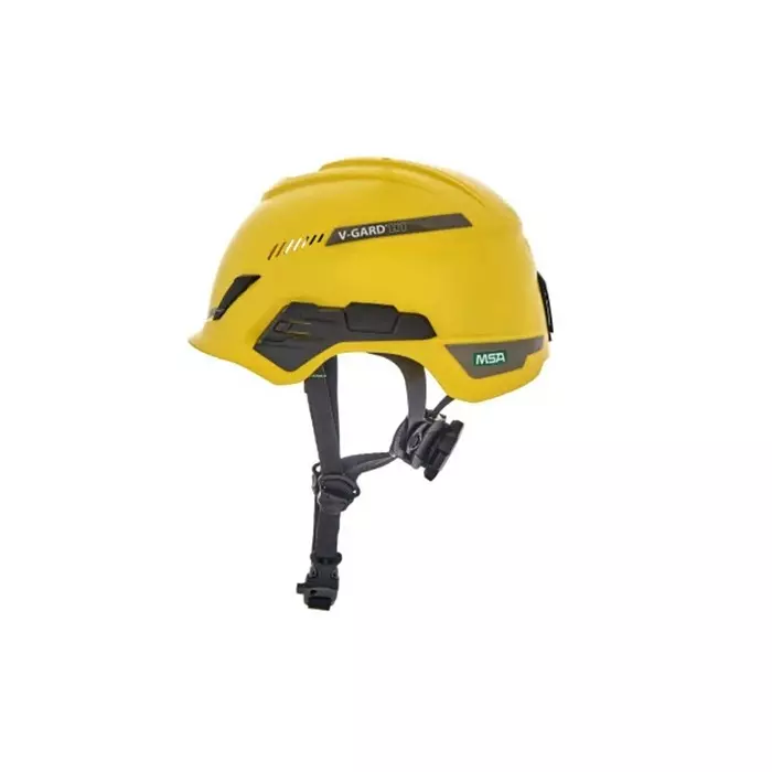 MSA Safety V-Gard H1 Black Yellow Safety Helmet with Chin Strap Adjustable Ventilated, 10194787