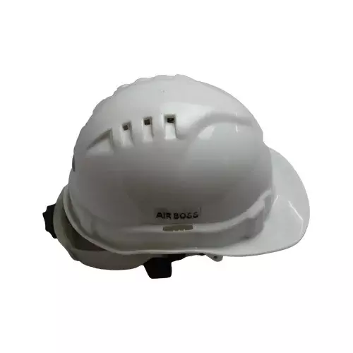 Safe Dot Air Boss Safety Helmet with Ratchet Adjustable 4 Point Cradle 3 Holes HDPE 365 g White for Industrial and Manufacturing Use, (Pack of 25 Pcs)