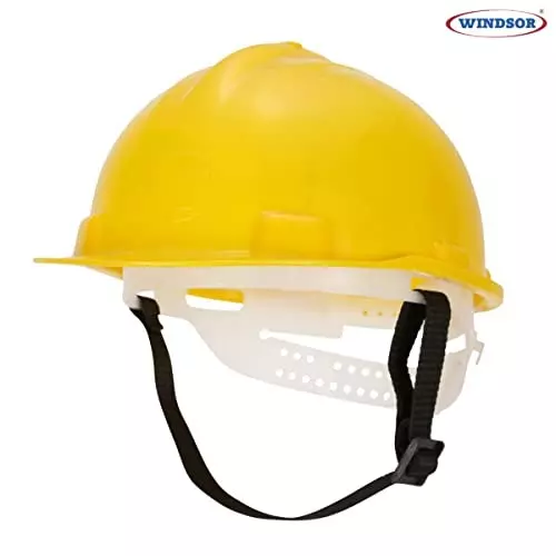 Windsor Heavy Safety Helmet Free Size Ratchet Yellow (Pack of 2)