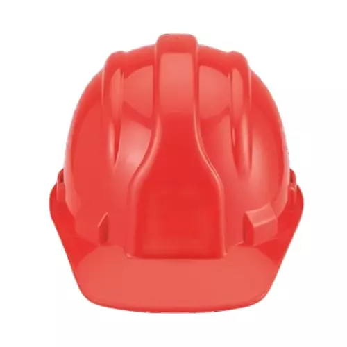 Acme Champion Ratchet Safety Helmet Red PVC for Industrial Use, (Pack of 5 Pcs)