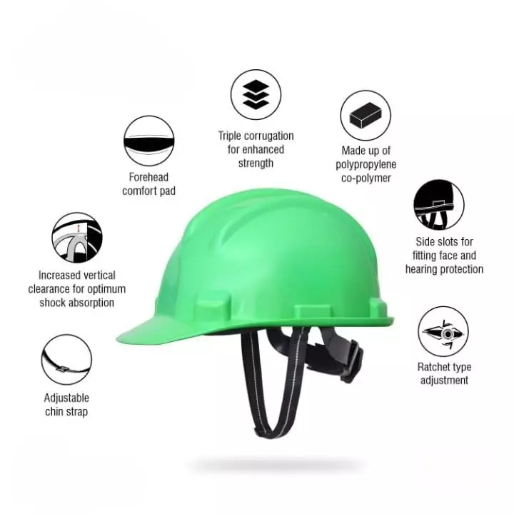 angelsafe-safety-helmet-with-adjustable-ratchet-and-chin-strap-hdpe-body-free-size-green-color-for-head-protection-pack-of-5