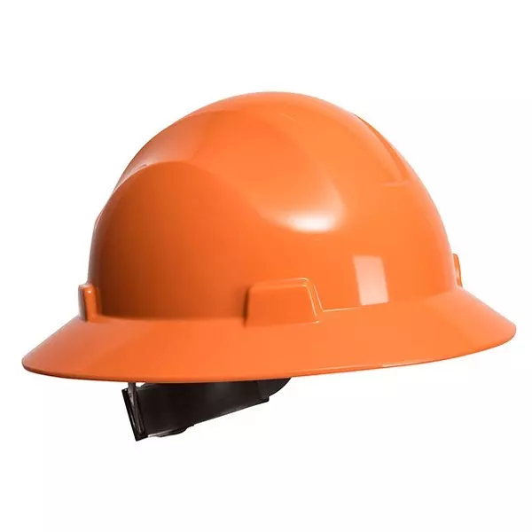Portwest Full Brim Ventilated Safety Helmet Orange HDPE, PET, PP for Industrial Use, PS56
