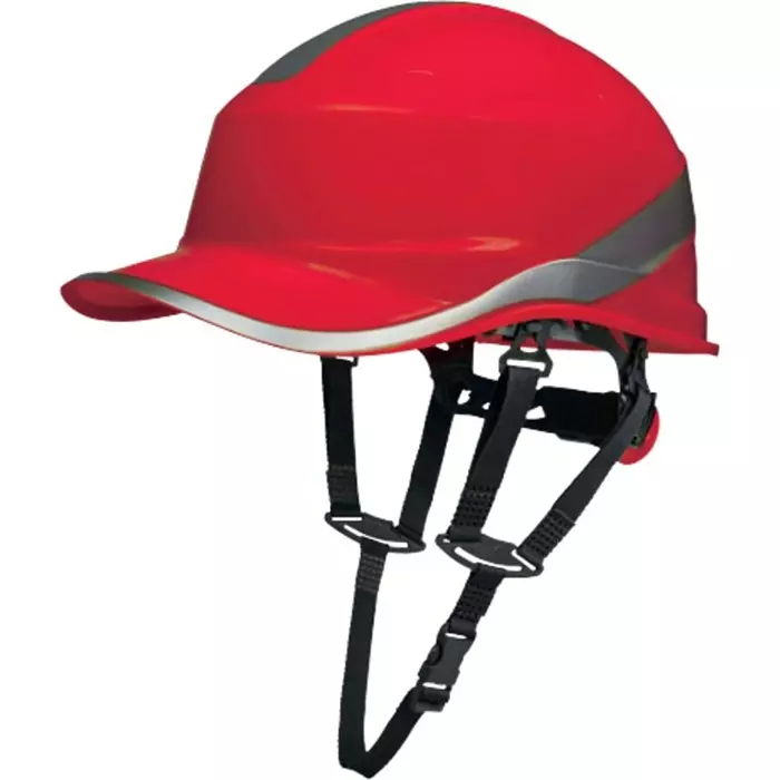 Delta Plus DIAMOND V UP Red Safety Helmet with Chin Strap Adjustable Ventilated, DIAM5UPROFL