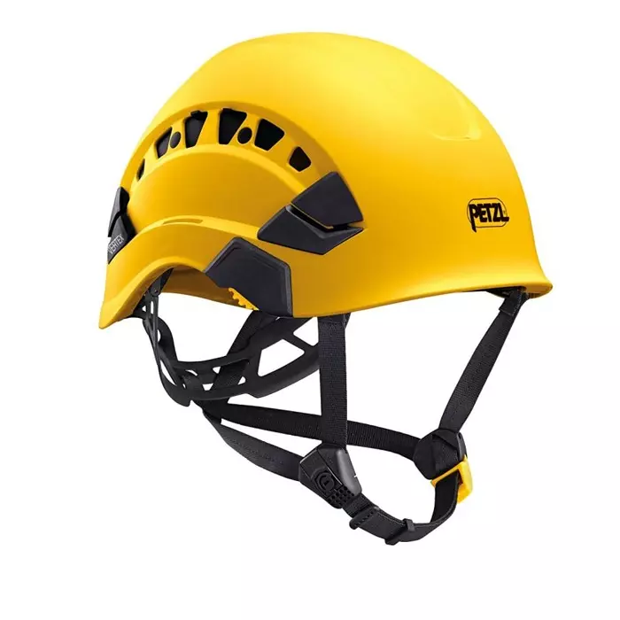 Petzl VERTEX VENT Black Yellow Safety Helmet with Chin Strap Adjustable Ventilated, A010CA01