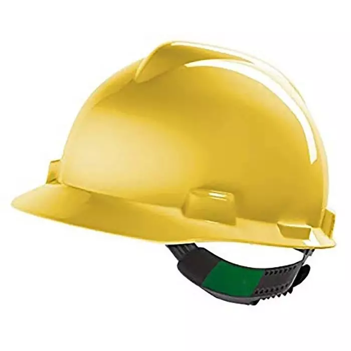 MSA Safety V-Gard Yellow Safety Helmet Adjustable, GV121-0000000-000