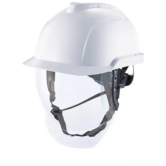 MSA Safety V-Gard 950 Class 1 White Safety Helmet with Chin Strap Adjustable, GVF1A-CBA0000-000