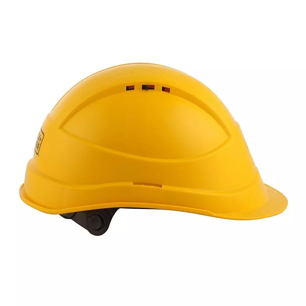 Safe Dot Armor Safety Helmet 6 Point Cradle ABS/HDPE 365 g Yellow for Industrial and Factory Use, (Pack of 100 Pcs)
