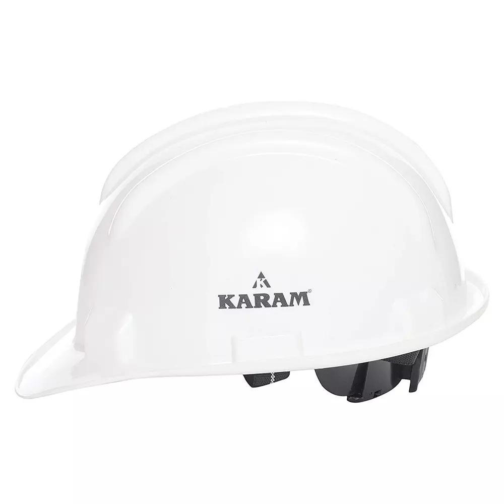 Karam Safety Helmet Polycarbonate with Adjustable Chin Strap White, PN521 (Pack of 15 Pcs)