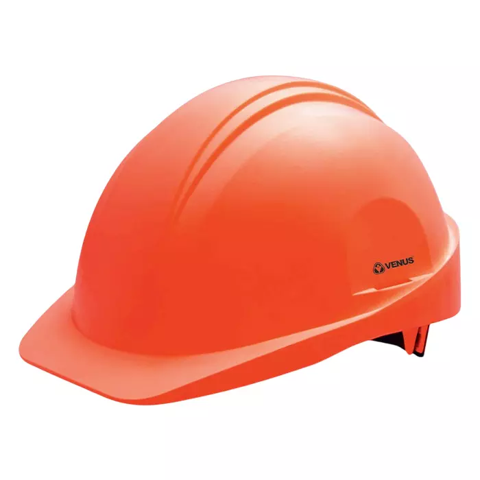 Venus H-4000 Safety Helmet Non-Ventilated Shell Pin-Lock ABS Material Orange, 18011APR
