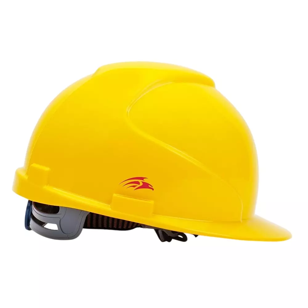 PERF Non-Vented Safety Helmet Sole Free Size Yellow Plastic for Industrial Use, Maxxtra