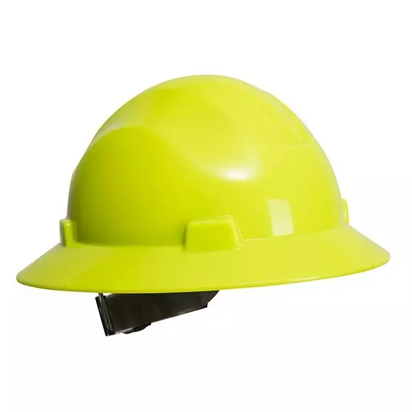 Portwest Full Brim Ventilated Safety Helmet Green HDPE, PET, PP for Industrial Use, PS56