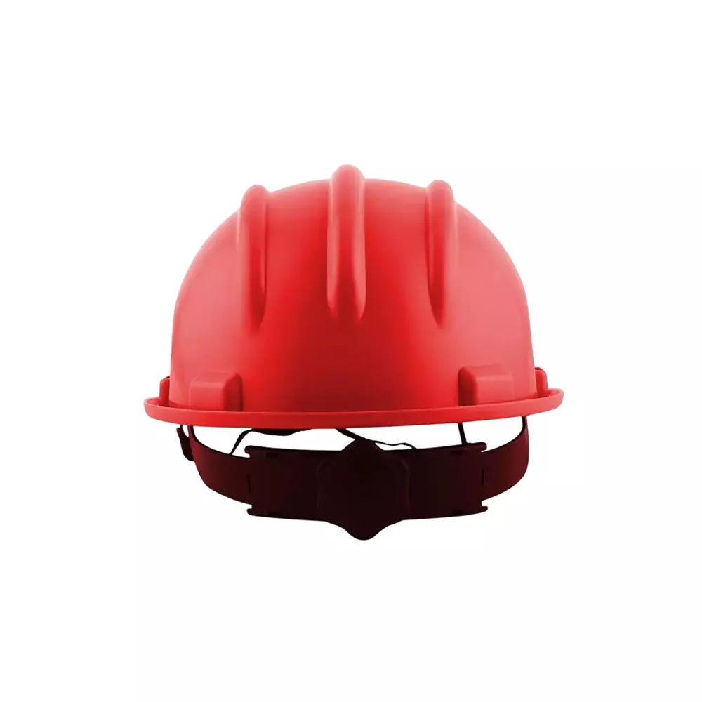 karam-ratchet-type-safety-helmet-with-protective-peak-280-x-220-x-180-mm-size-polypropylene-co-polymer-red-for-industrial-use-pn521