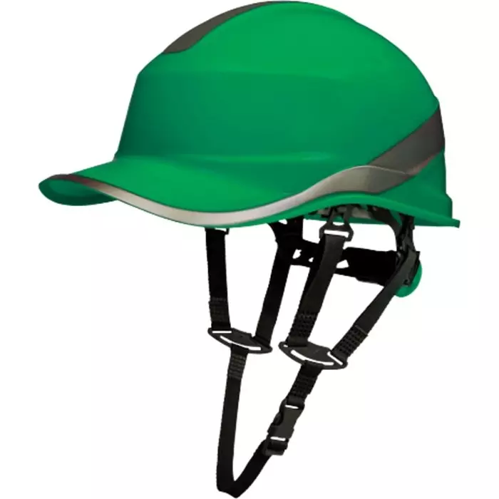 Delta Plus DIAMOND V UP Green Safety Helmet with Chin Strap Adjustable Ventilated, DIAM5UPVEFL