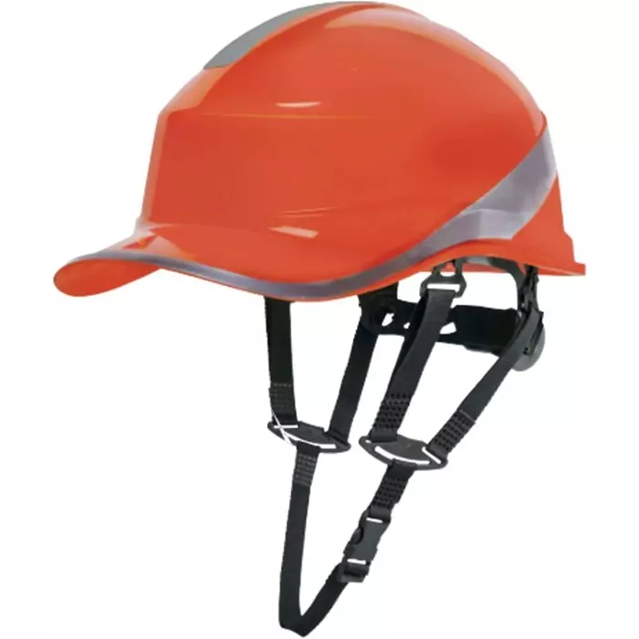 Delta Plus DIAMOND V UP Orange Safety Helmet with Chin Strap Adjustable Ventilated, DIAM5UPORFL