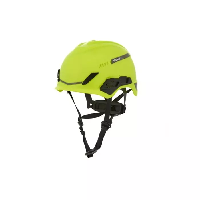 MSA Safety V-Gard H1 Black Green Safety Helmet with Chin Strap Adjustable Ventilated, 10194788