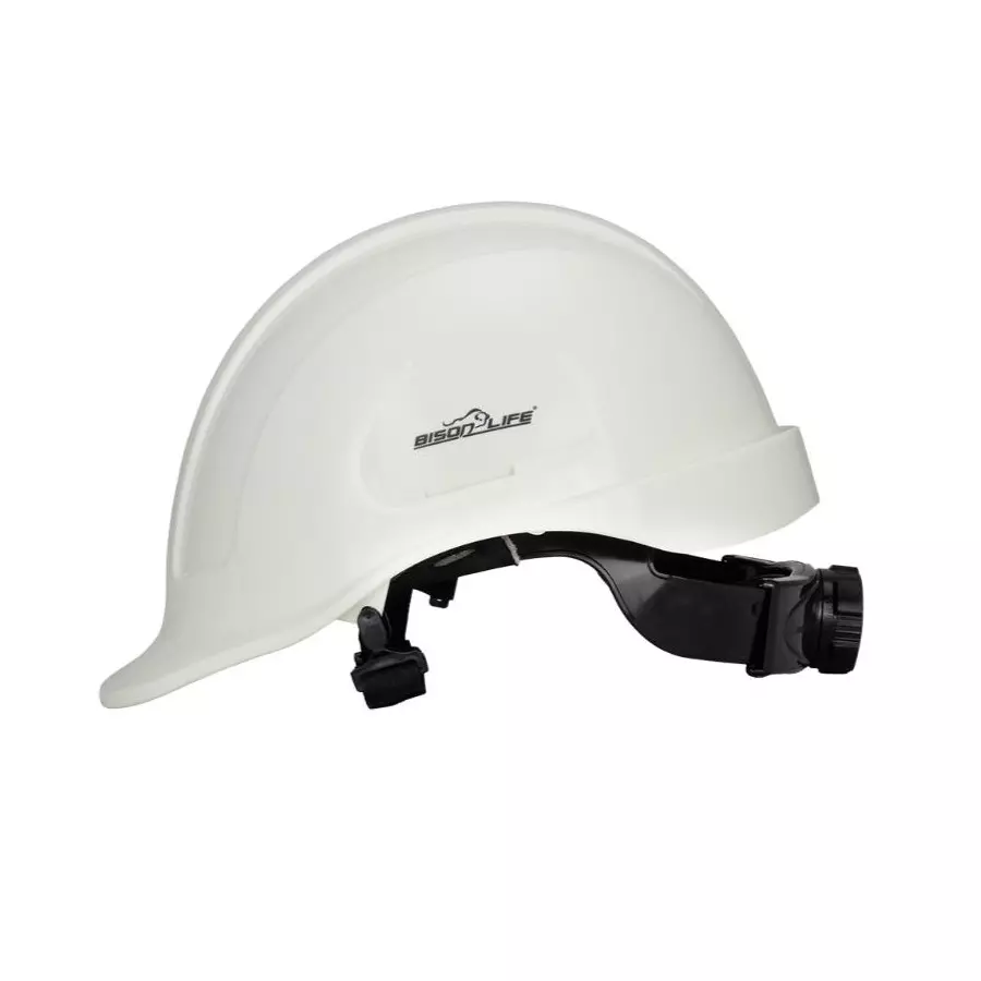 BISON LIFE TorShell Non-Vented Safety Helmet HDPE White, HL3121