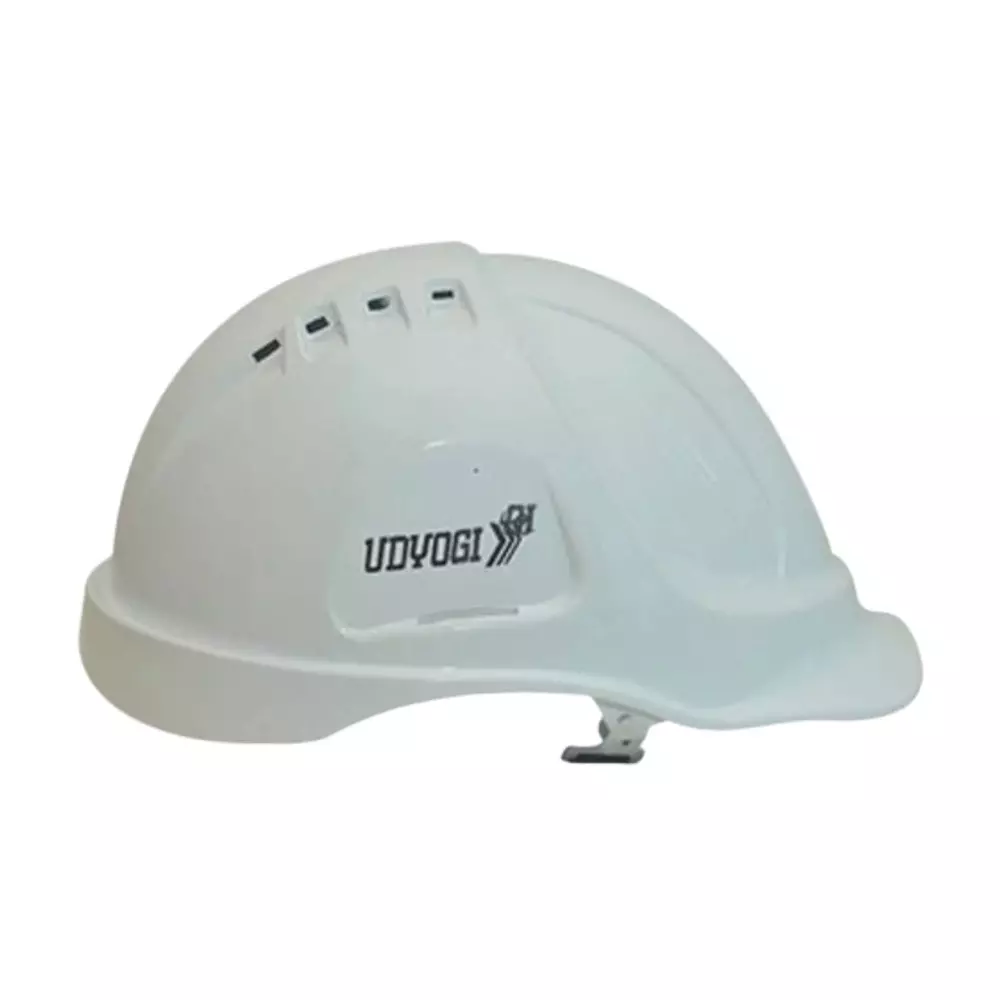 Udyogi Vented Safety Helmet Head Protection White For Industries, Construction Sites, MX-HV-20-W (Pack of 20)