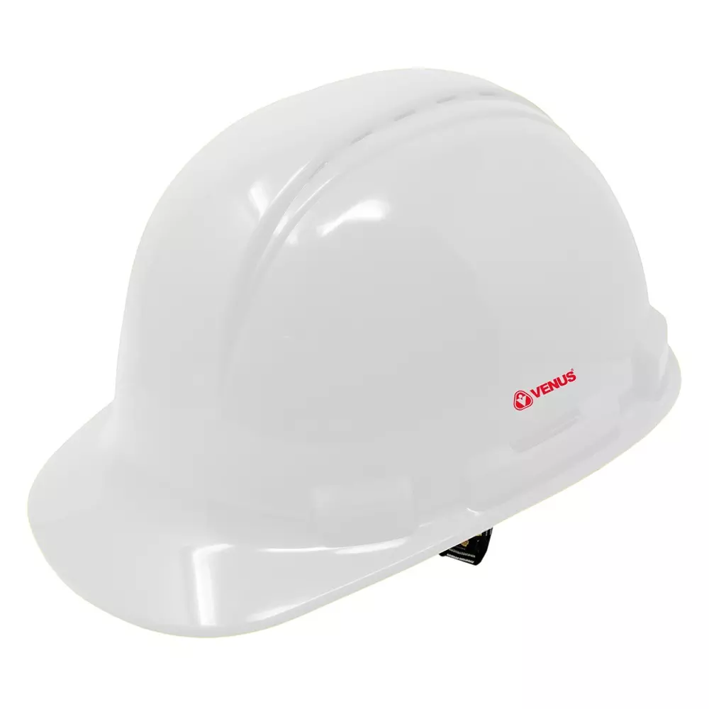 Venus H-2000 Safety Helmet Ventilated Shell Sure-Lock Ratchet ABS Material White, 18538HTR