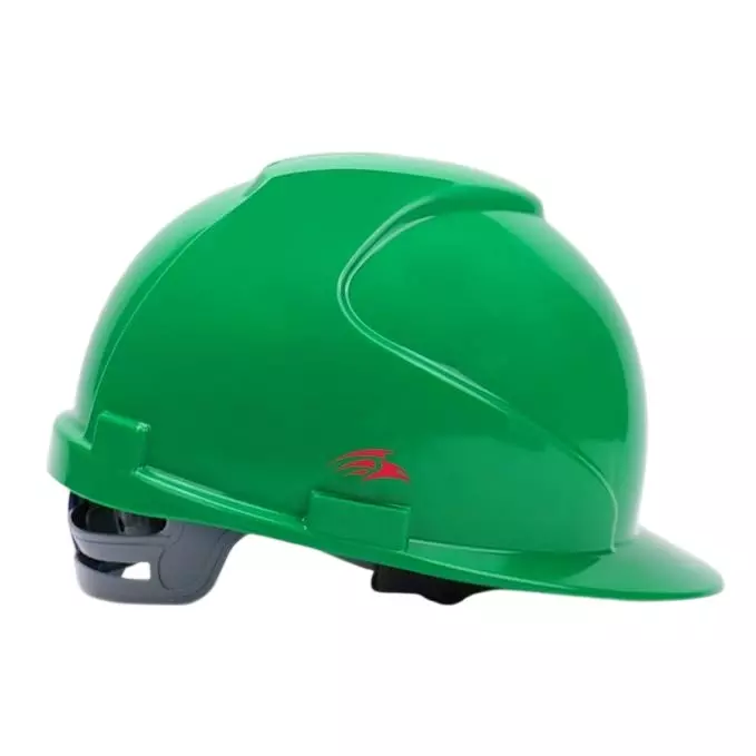 PERF Non-Vented Safety Helmet Sole Free Size Green Plastic for Industrial Use, Maxxtra
