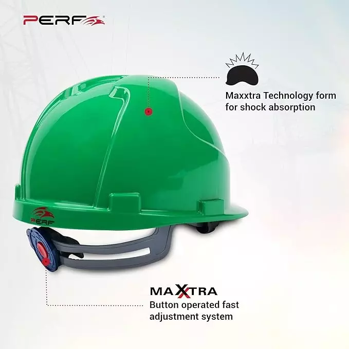 perf-non-vented-safety-helmet-sole-free-size-green-plastic-for-industrial-use-maxxtra