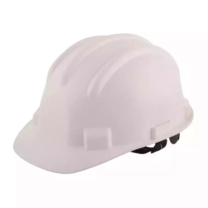 BEGGOSAFE Safety Helmet Ratchet Type Adjustable Chin Strap Free Size Polypropylene Co-Polymer White (Pack of 5)