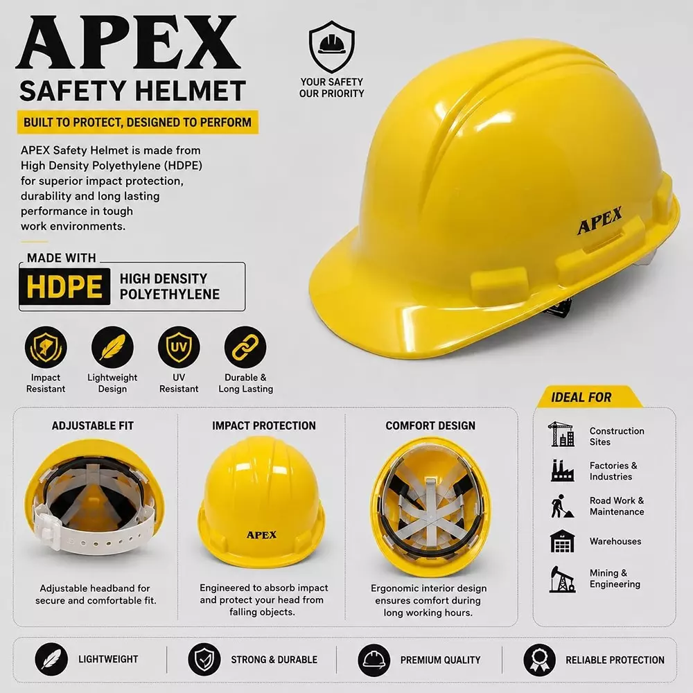 apex-hdpe-hard-hat-safety-helmet-52-62-cm-adjustable-size-ratchet-fit-chin-strap-yellow-color-3o-ehri-zwp8