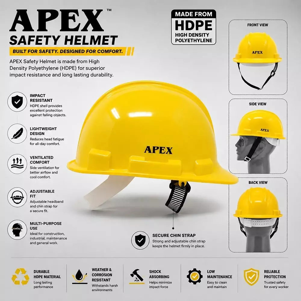 apex-hdpe-hard-hat-safety-helmet-52-62-cm-adjustable-size-ratchet-fit-chin-strap-yellow-color-3o-ehri-zwp8