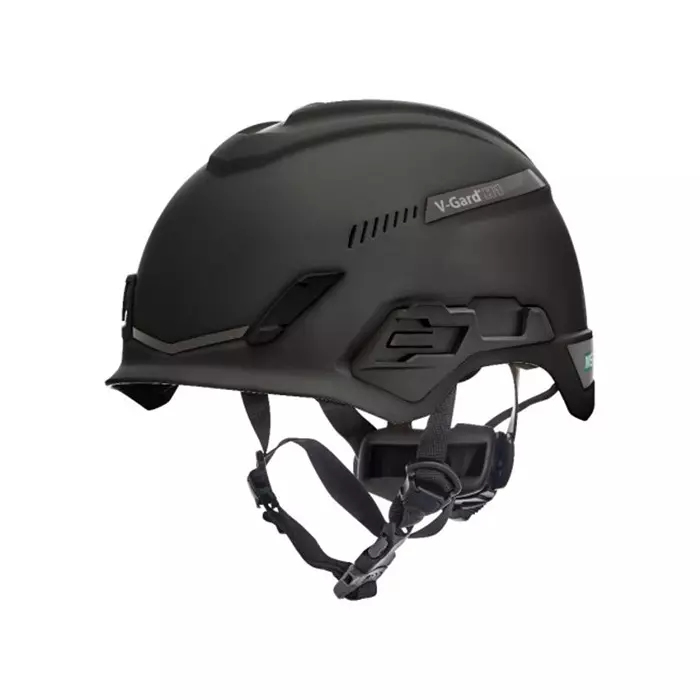 MSA Safety V-Gard H1 Black Safety Helmet with Chin Strap Adjustable Ventilated, 10194790