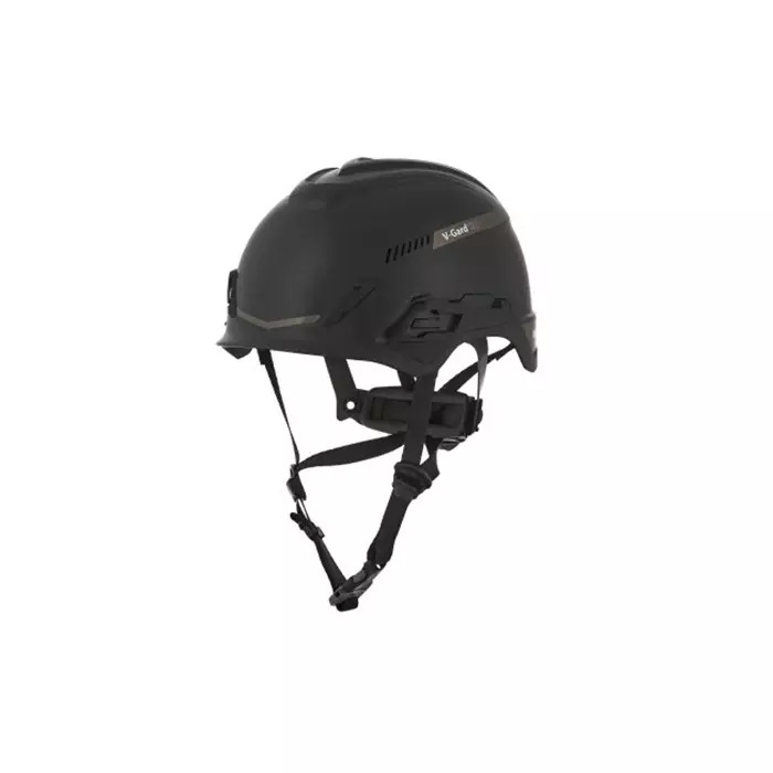 MSA Safety V-Gard H1 Black Safety Helmet with Chin Strap Adjustable Ventilated, 10194790