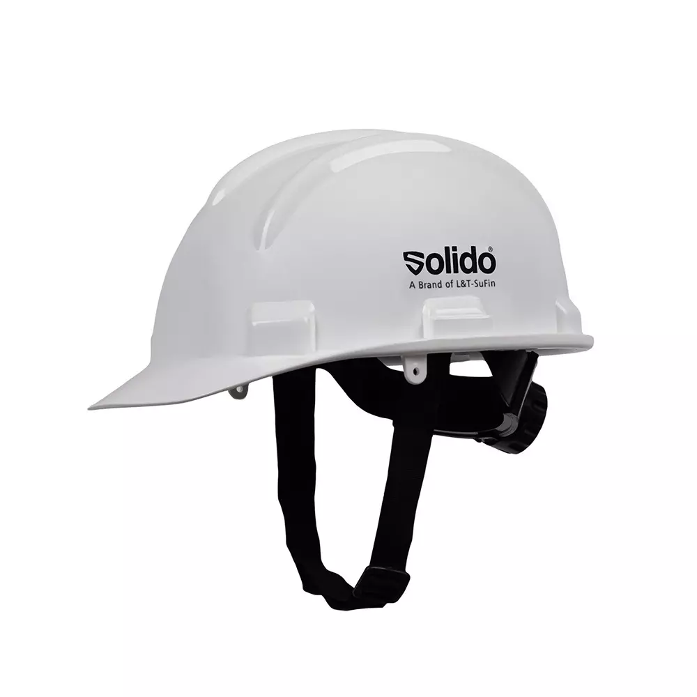 Solido Safety Helmet Polycarbonate Inner Material Air Ventilated Type Nape Suspension Grey, Elite HA04N