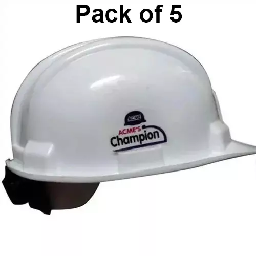 acme-champion-ratchet-safety-helmet-white-pvc-for-industrial-use-pack-of-5-pcs