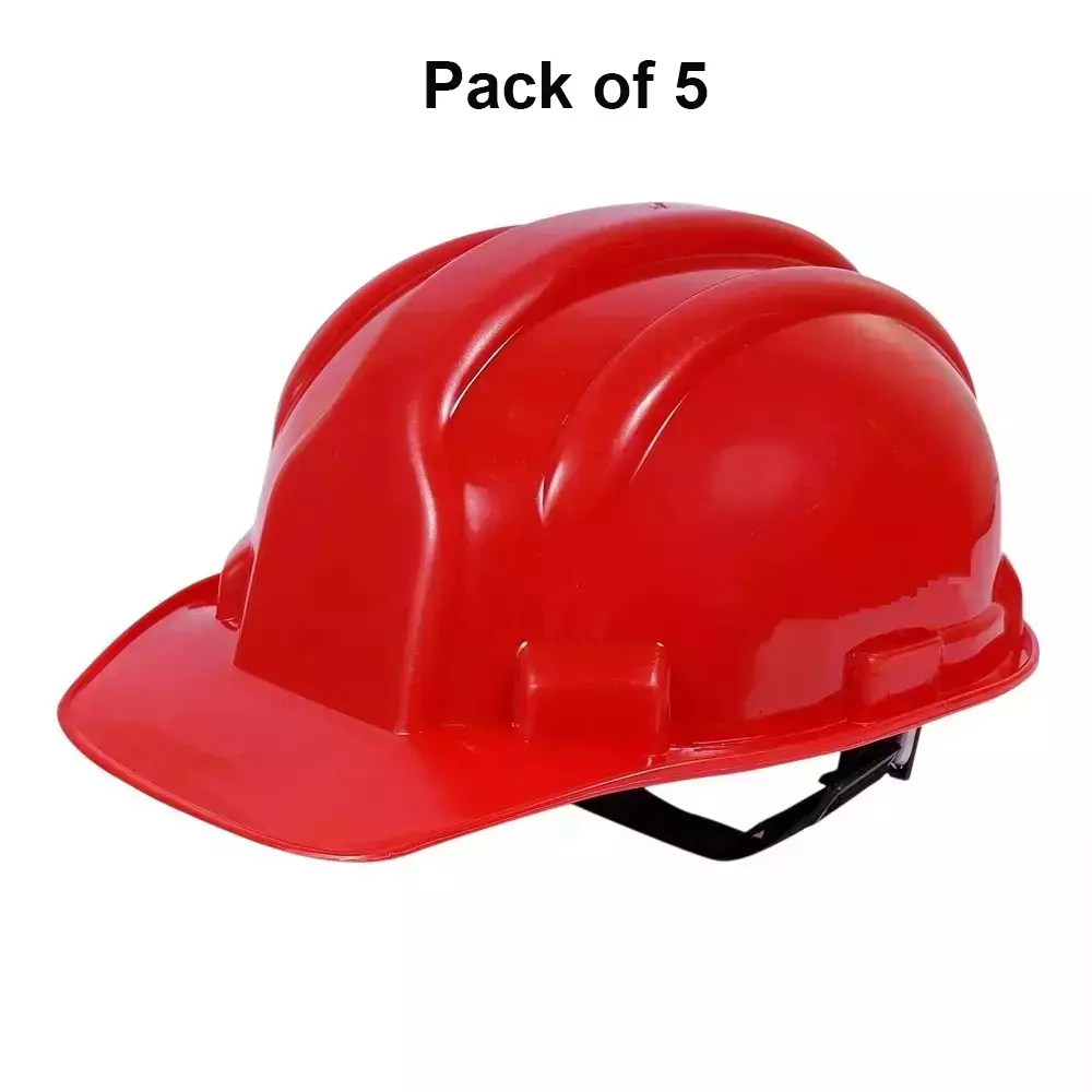 beggosafe-safety-helmet-ratchet-type-adjustable-chin-strap-free-size-polypropylene-co-polymer-red-pack-of-5