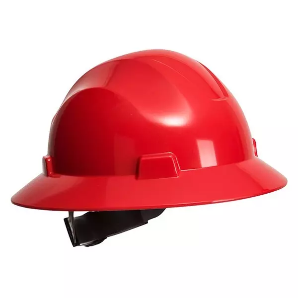 Portwest Full Brim Ventilated Safety Helmet Red HDPE, PET, PP for Industrial Use, PS56